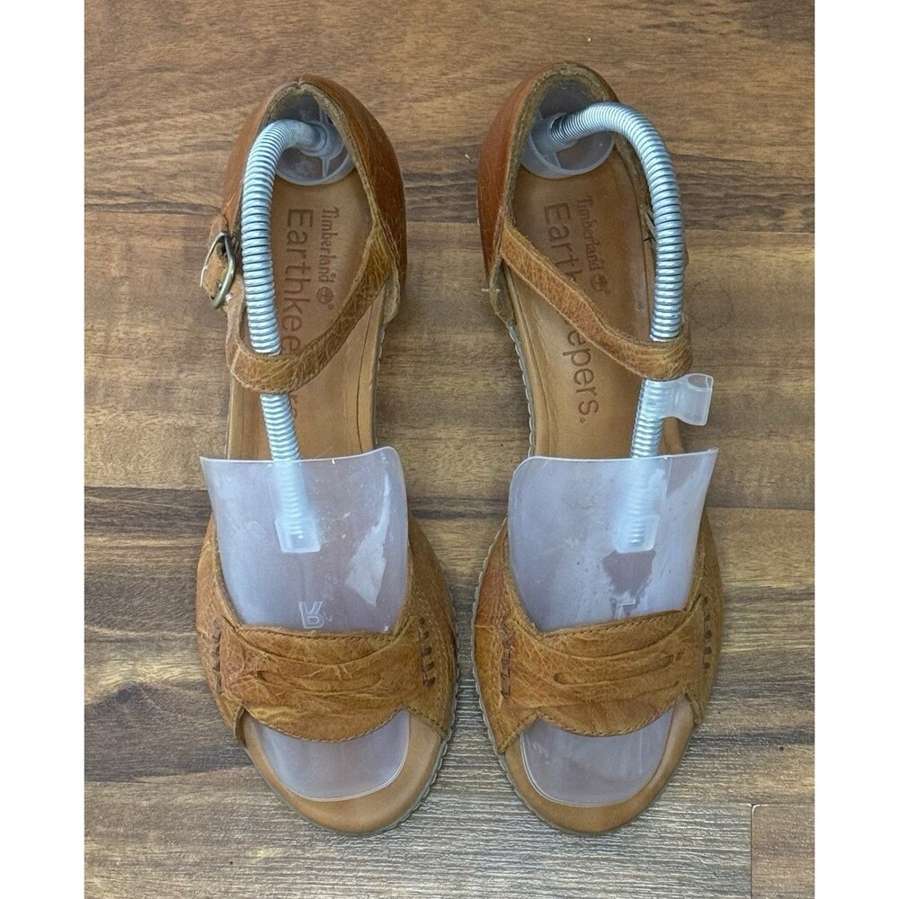 Timberland Earthkeepers Brown Leather Strappy Buckle Open Toe Sandals Women 7.5